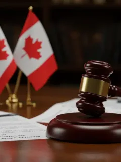 Gavel striking block, symbolizing Bill C-45 passing, impacting Canadian credit reporting.