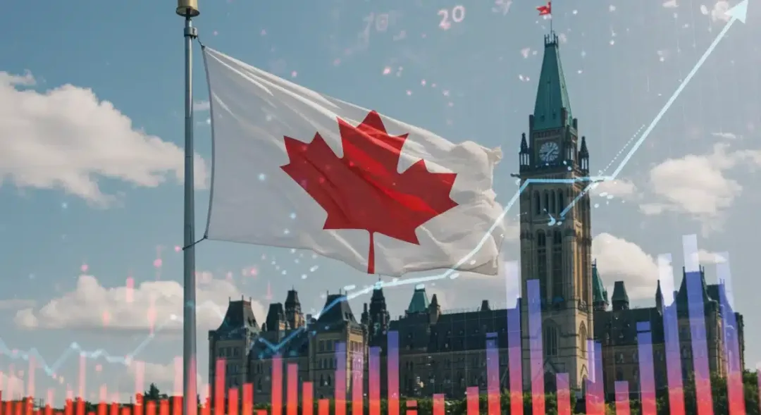 Canadian Parliament with financial charts, symbolizing 2026 federal budget social benefits increase.