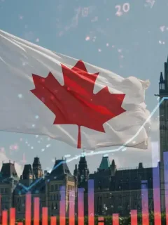 Canadian Parliament with financial charts, symbolizing 2026 federal budget social benefits increase.