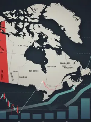 Graph illustrating Canadian household debt rising against a backdrop of inflation, highlighting economic challenges.