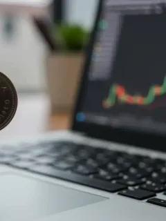 Canadian dollar coin over laptop with financial charts, symbolizing new online lender regulations.
