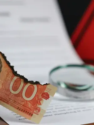 Illustration of financial loss and fraud warning in Canada