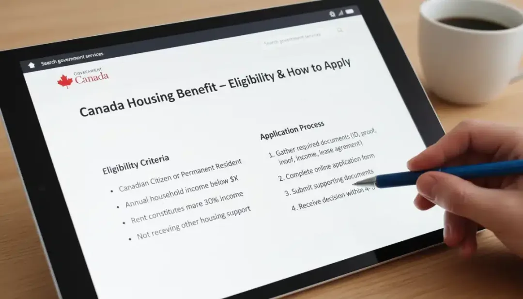 Official document outlining Canada Housing Benefit 2026 eligibility criteria and application.