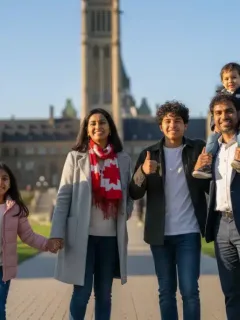 Optimistic Canadian family benefiting from new federal aid programs