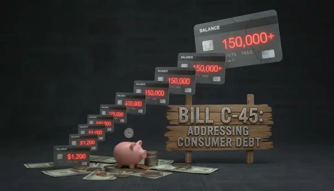 Graph illustrating rising credit card debt, highlighting the issue Bill C-45 tackles.