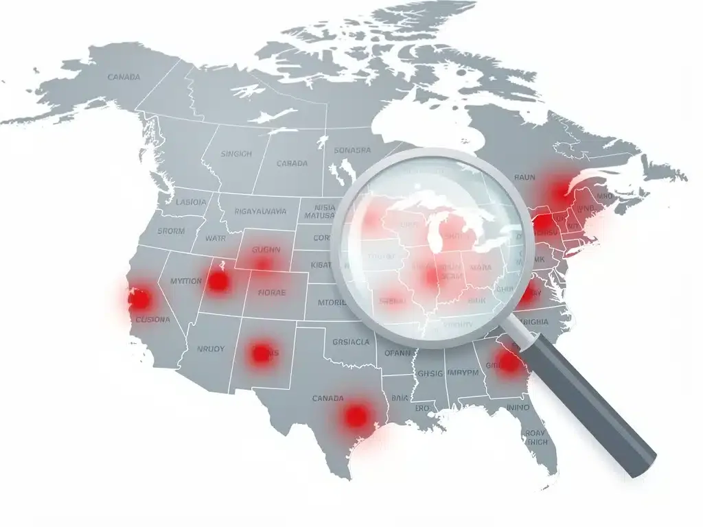 Canadian map showing four provinces with high senior financial scam reports.