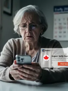 Distressed senior woman on phone, reflecting financial scam impact in early 2026.