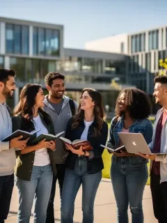 Canadian students on campus, symbolizing post-secondary education funding