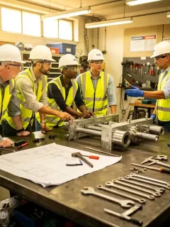Apprentices working on a construction project, symbolizing skilled trades and the apprenticeship grant.