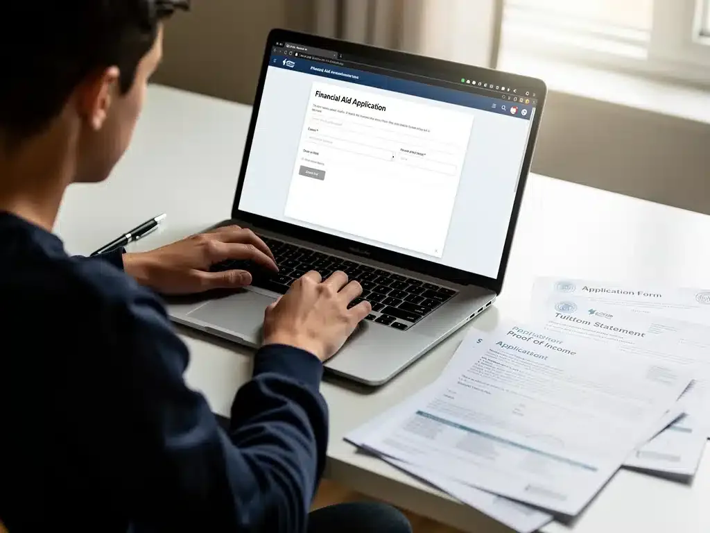 Student completing an online application for Canada Student Grants 2026.