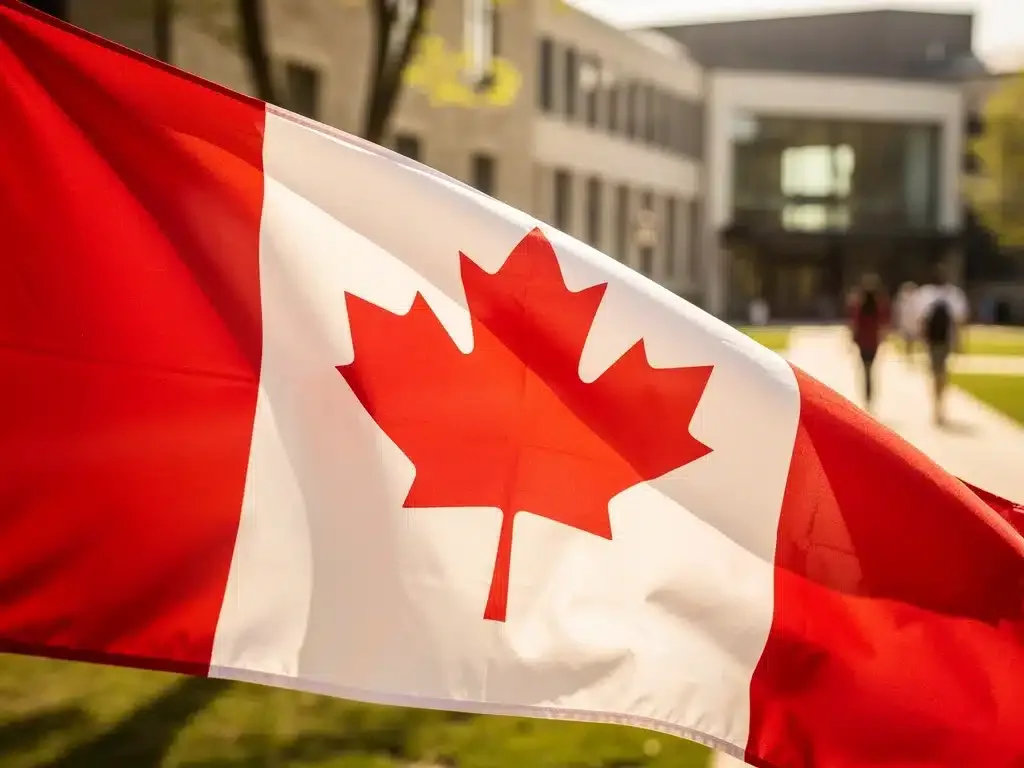 Canadian flag symbolizing government support for education