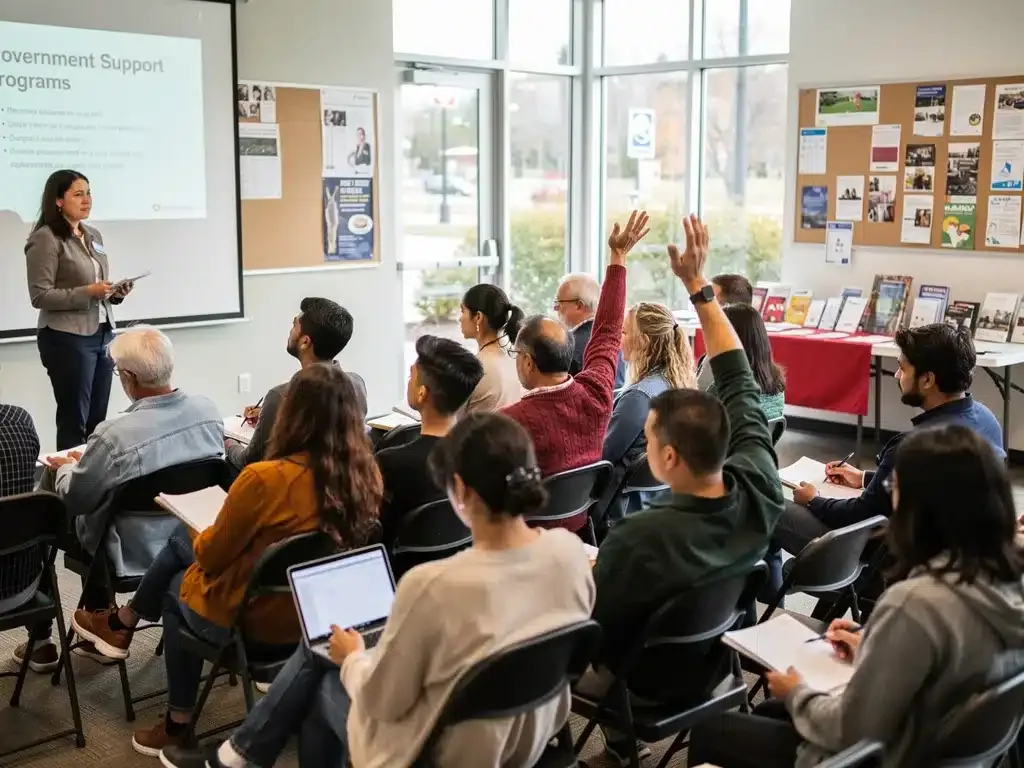 Canadians attending information session on EI eligibility