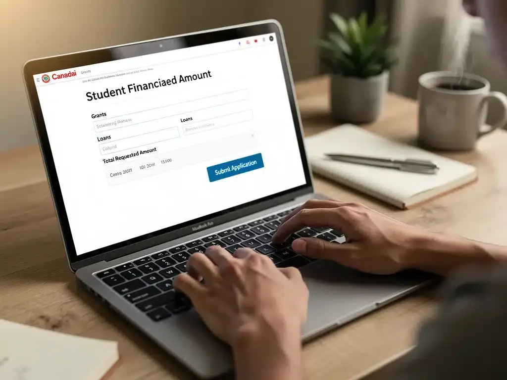 Student applying for Canada Student Grants and Loans online