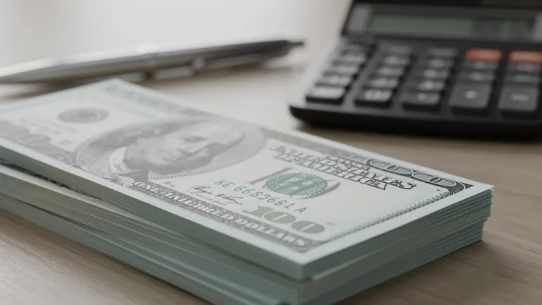 Stack of Treasury Bills with calculator representing financial planning
