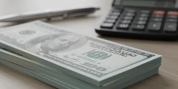 Stack of Treasury Bills with calculator representing financial planning