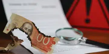 Illustration of financial loss and fraud warning in Canada