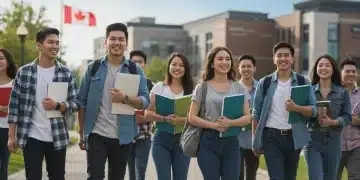 Canadian students on campus, symbolizing the Canada Student Grant Program's support for education.