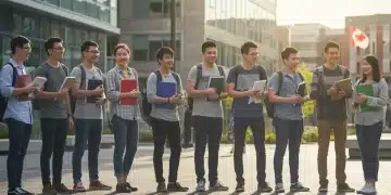 Canadian students on campus discussing OSAP and provincial student aid for 2026 applications