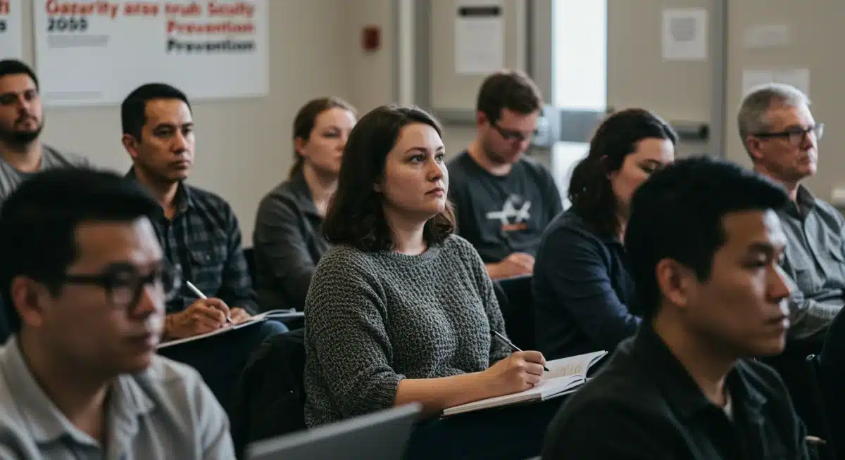 Canadians learning about fraud prevention at a community workshop