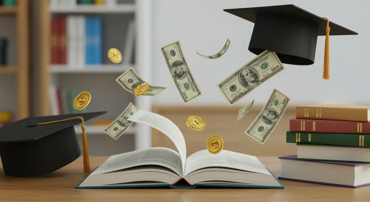 Graphic depicting financial aid flowing towards education, illustrating the impact of student grants.