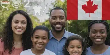 Smiling Canadian family highlights the positive impact of the Canada Dental Care Plan 2026 on family well-being and access to dental care.