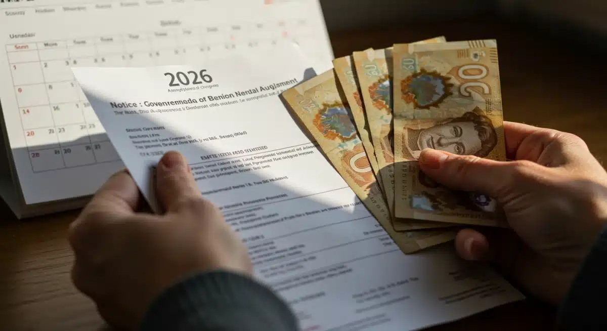 Hands holding Canadian money and benefit documents, representing GIS and OAS payments.